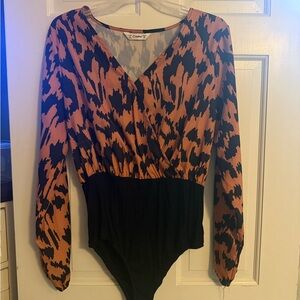 PatPat Black and Orange Long Sleeve Top